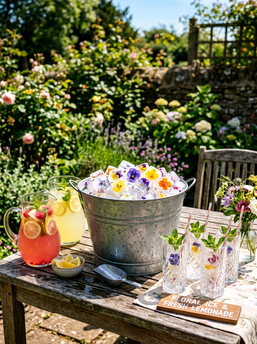 Floral Ice Cubes - 25 Spring Garden Party Decor Ideas
