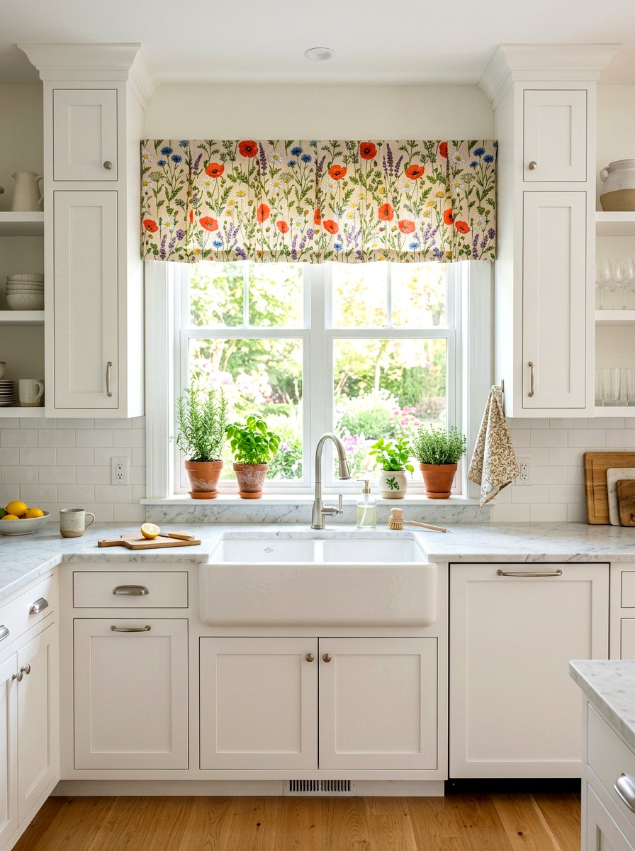 Floral Kitchen Valance - 25 Spring Valance Ideas
