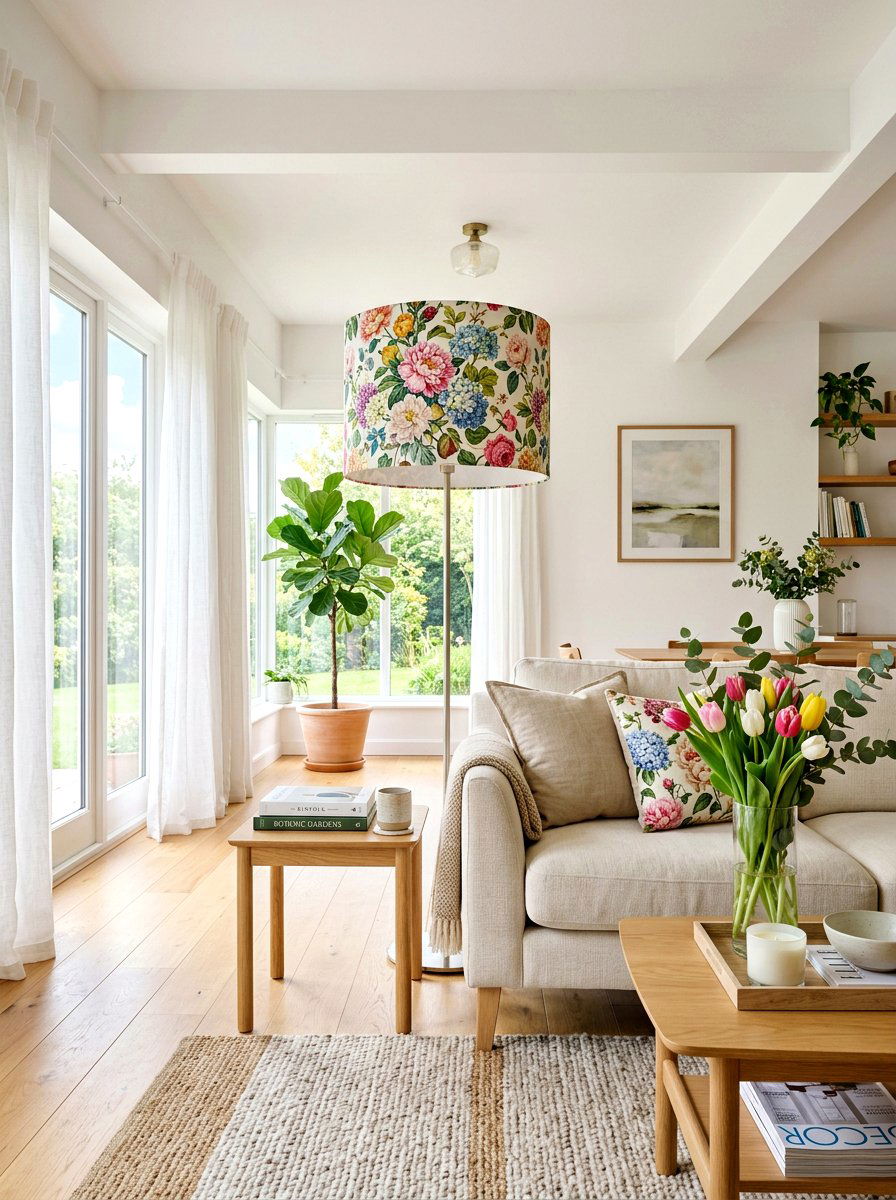 Floral Lamp Shade - 25 Spring Lamp Shade Ideas
