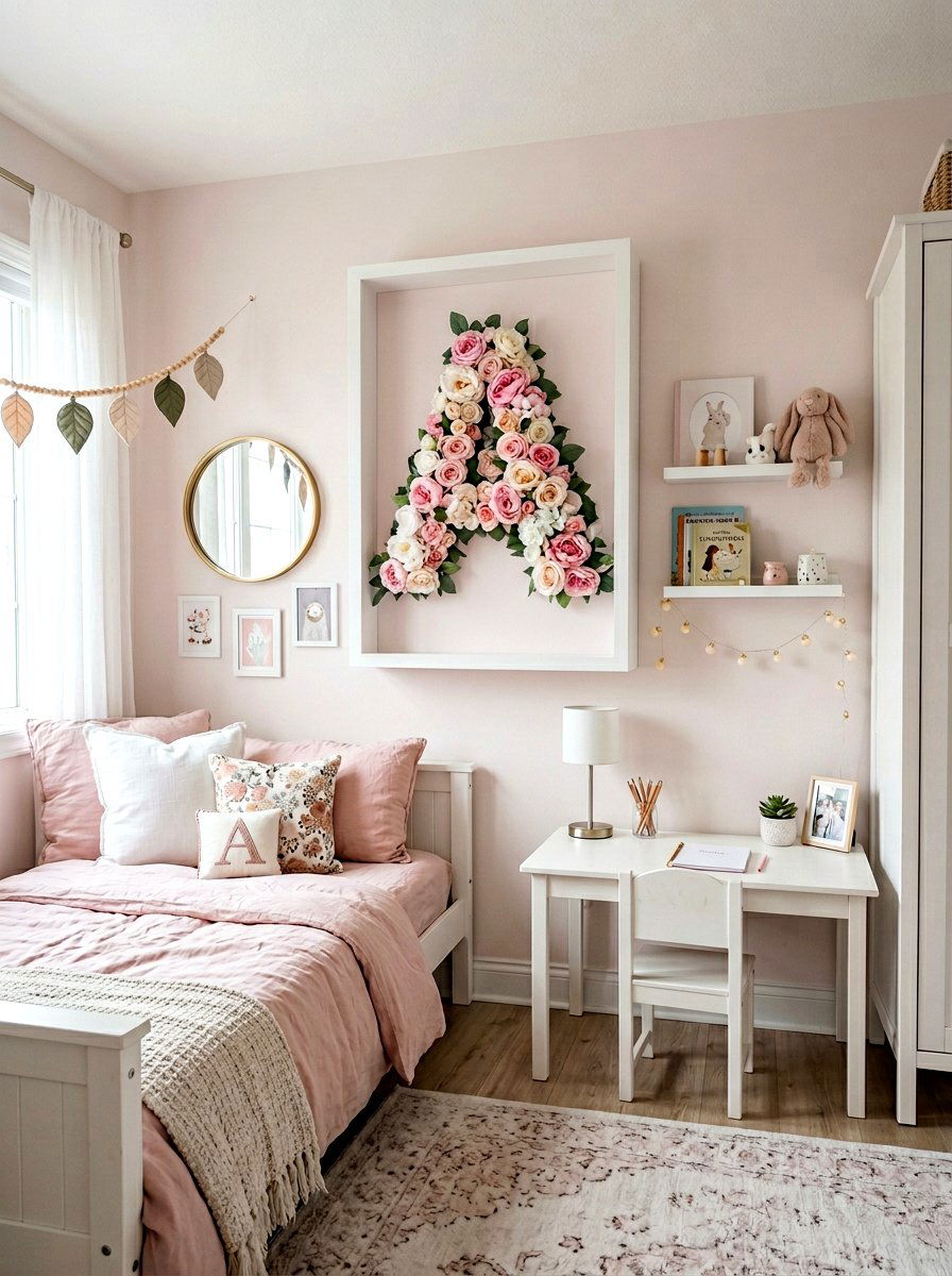 Floral Monogram Wall Art - 25 Spring Shadow Box Ideas