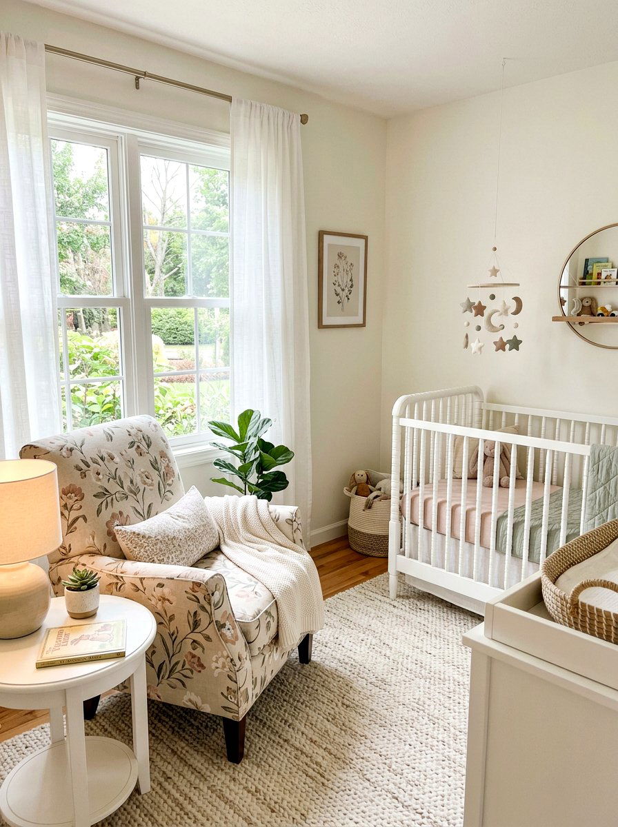 Floral Nursery Chair - 25 Spring Botanical Print Decor Ideas