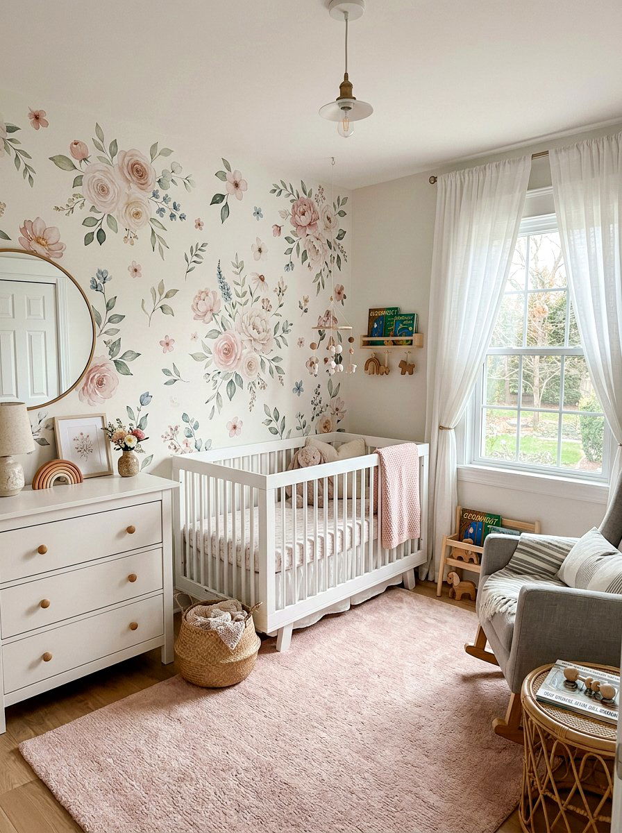 Floral Nursery Wall Decals - 25 Spring Floral Print Decor Ideas