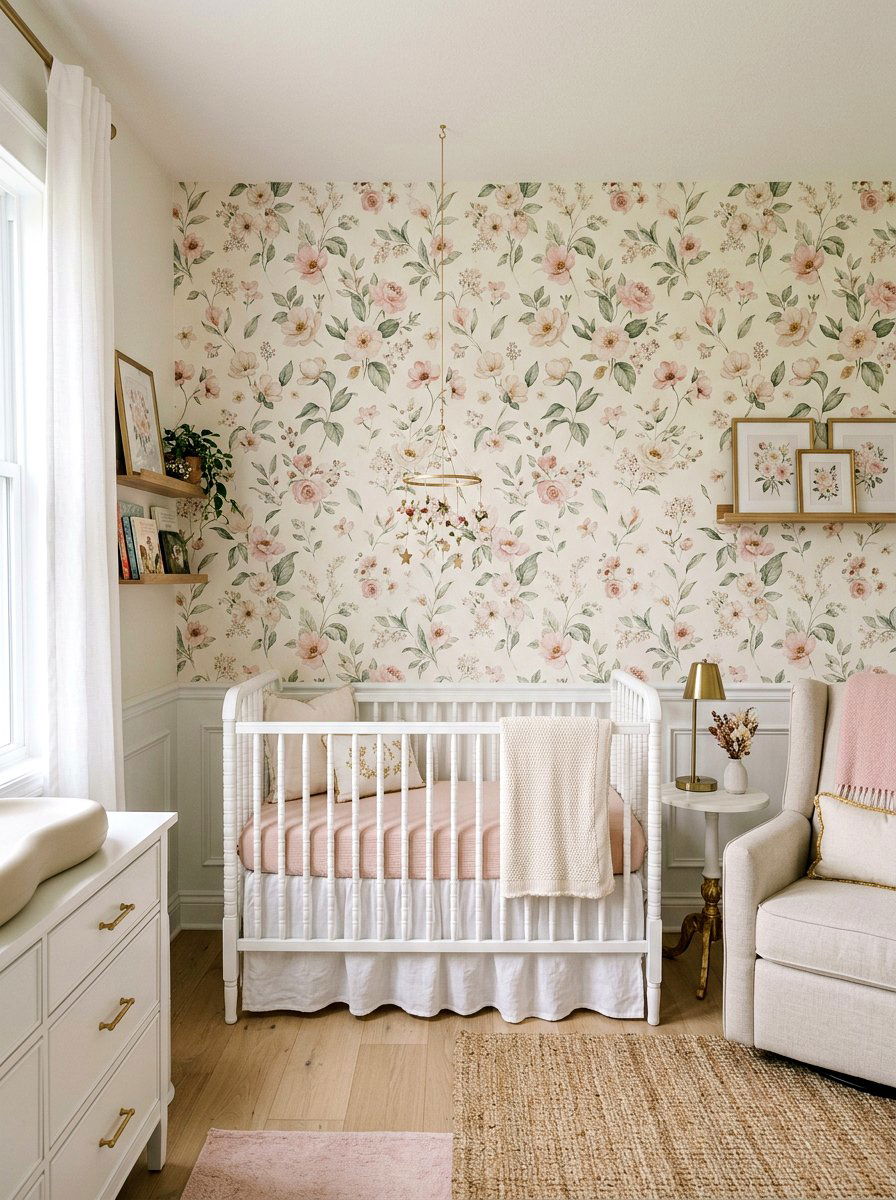 Floral Nursery Wallpaper - 25 Spring Nursery Decor Ideas