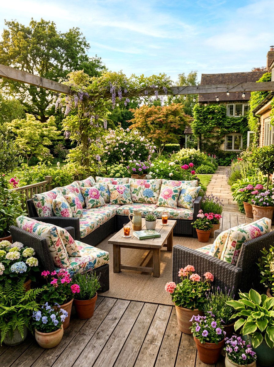 Floral Outdoor Patio Cushions - 25 Spring Floral Print Decor Ideas