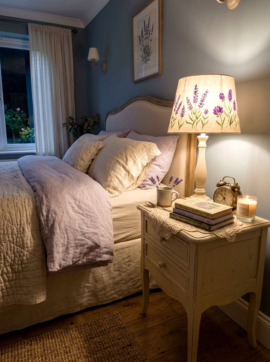 Floral Pattern Lamp Shade - 25 Spring Paint Craft Ideas