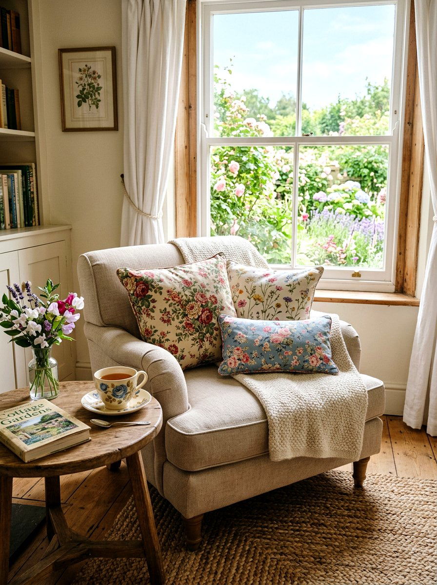 Floral Pattern Pillow - 25 Spring Country Decor Ideas