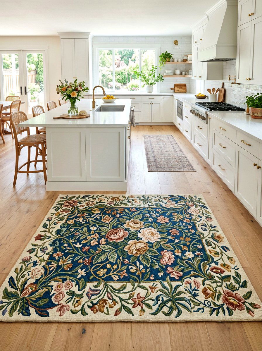 Floral Pattern Rug - 25 Spring Kitchen Decor Ideas
