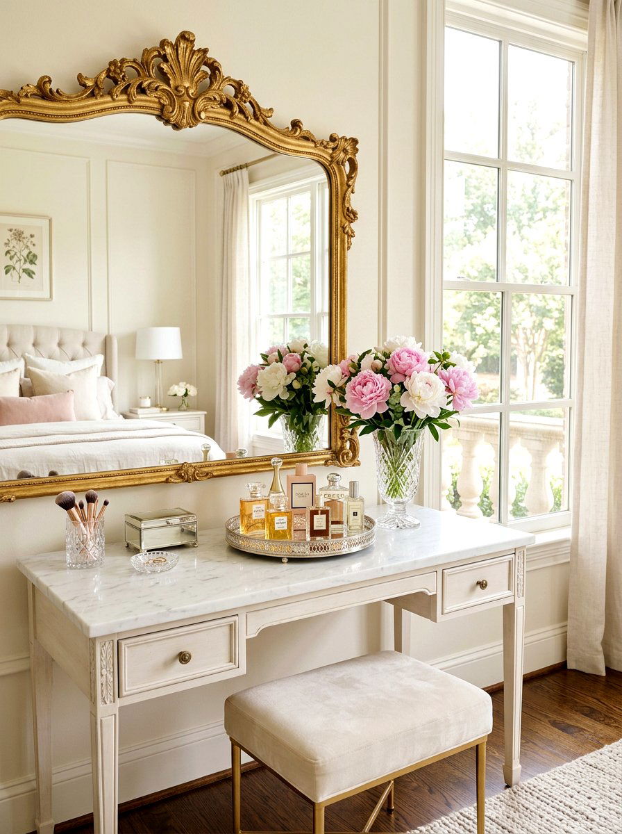 Floral Perfume Tray - 25 Spring Vanity Tray Ideas