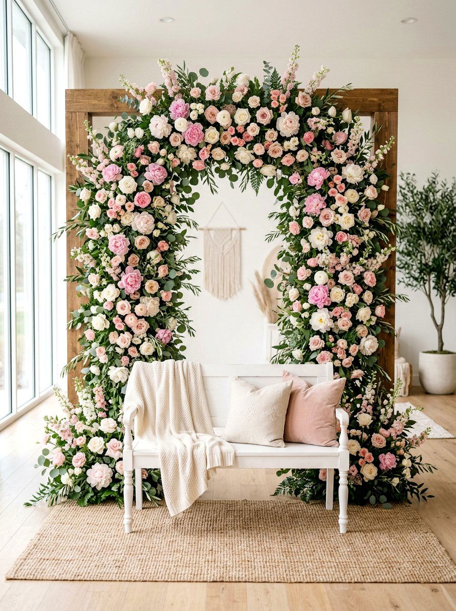 Floral Photo Backdrop - 25 Spring Graduation Party Decor Ideas