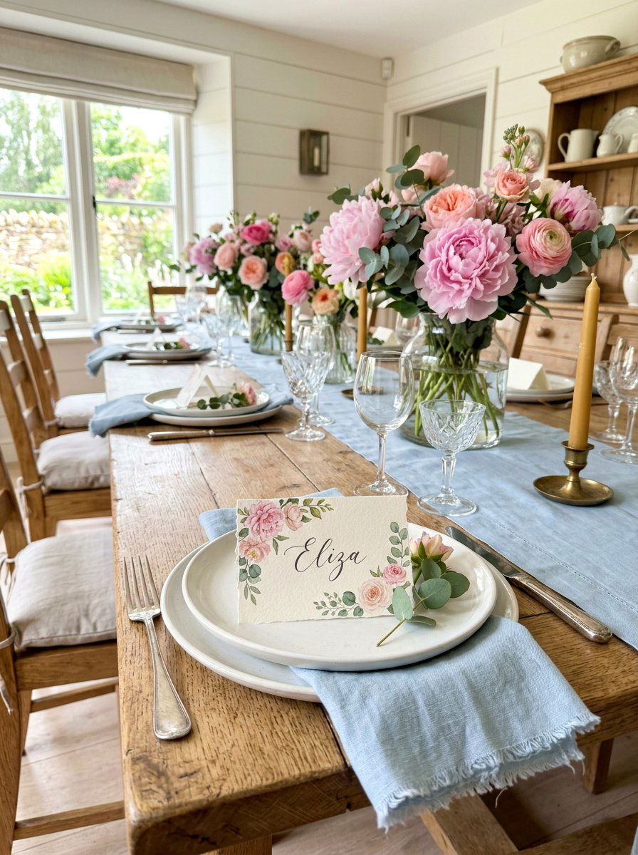 Floral Place Card - 25 Spring Name Tag Ideas