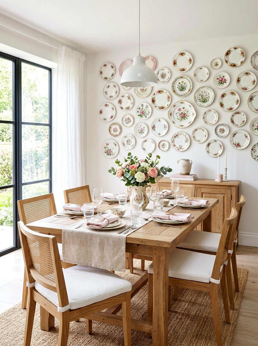 Floral Porcelain Plates - 25 Spring Thrift Store Decor Ideas