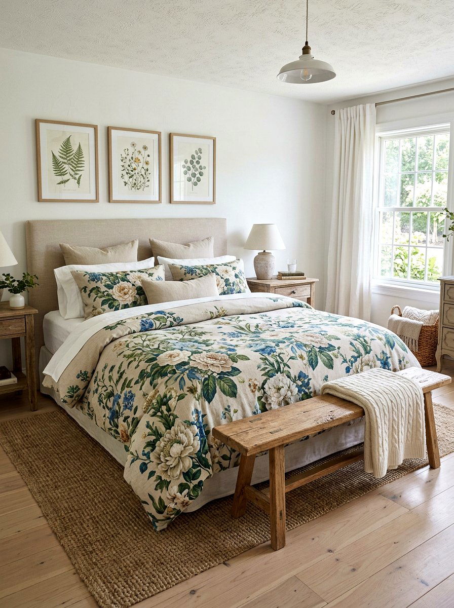Floral Print Linen - 25 Spring Bedroom Linen Ideas