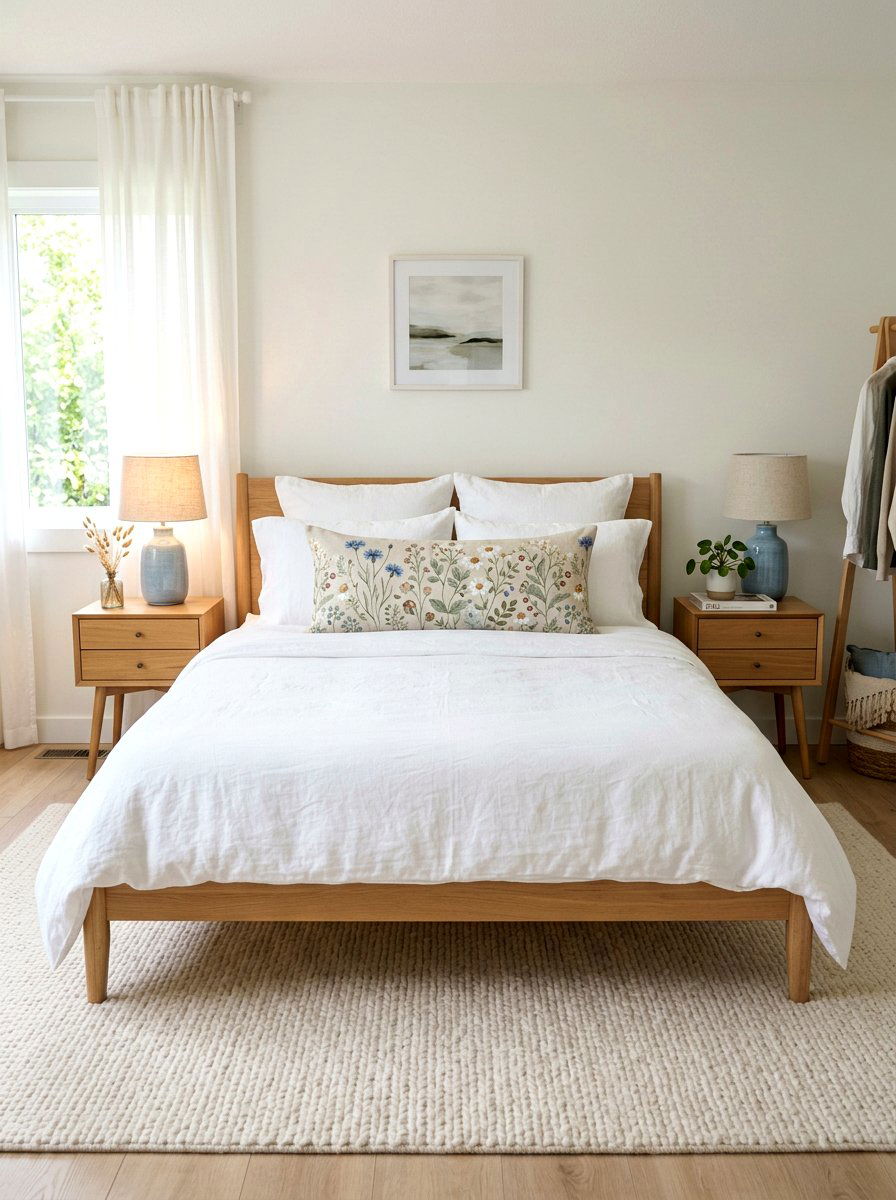 Floral Print Lumbar Pillow - 25 Spring Bedroom Pillow Ideas