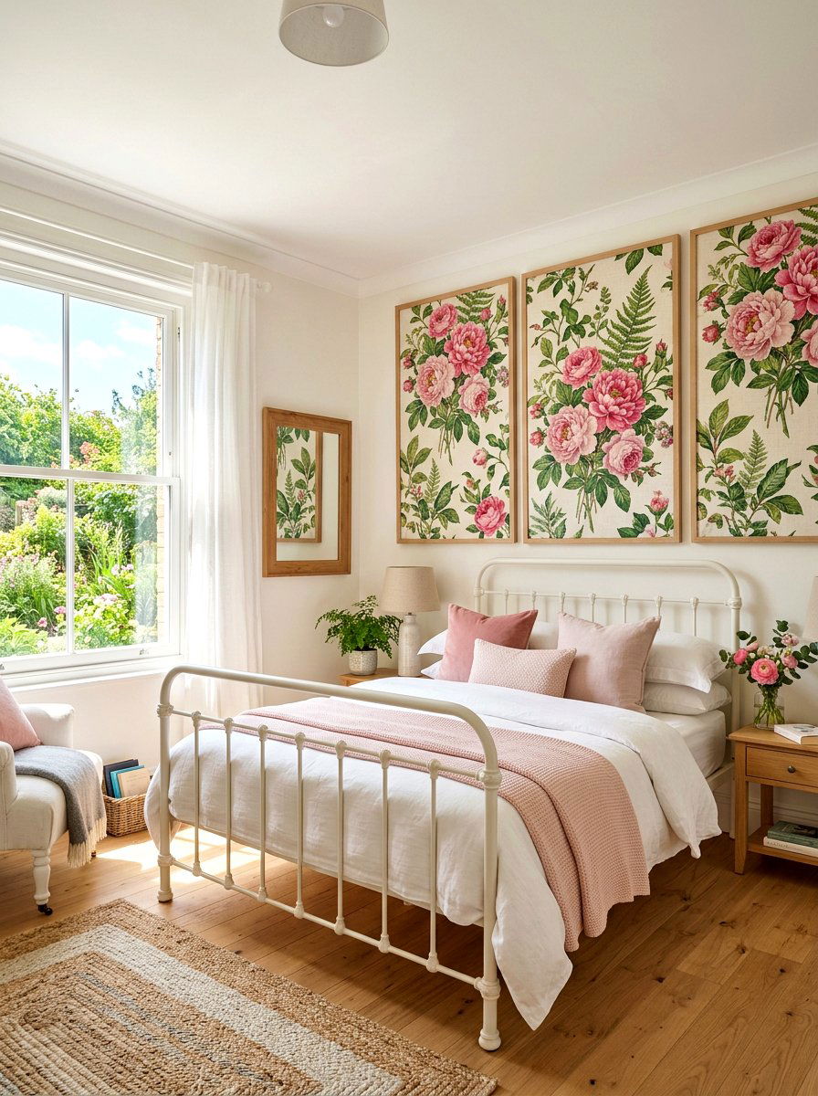 Floral Print Panels - 25 Spring Bedroom Curtain Ideas