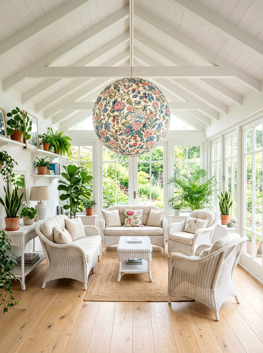 Floral Print Paper Lantern - 25 Spring Paper Lantern Ideas