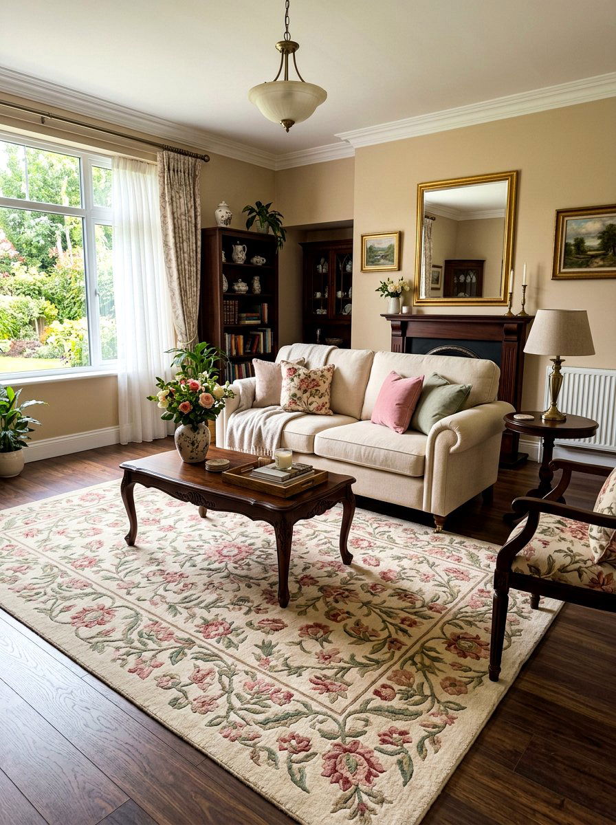 Floral Print Rug - 25 Spring Decorating Ideas on a Budget