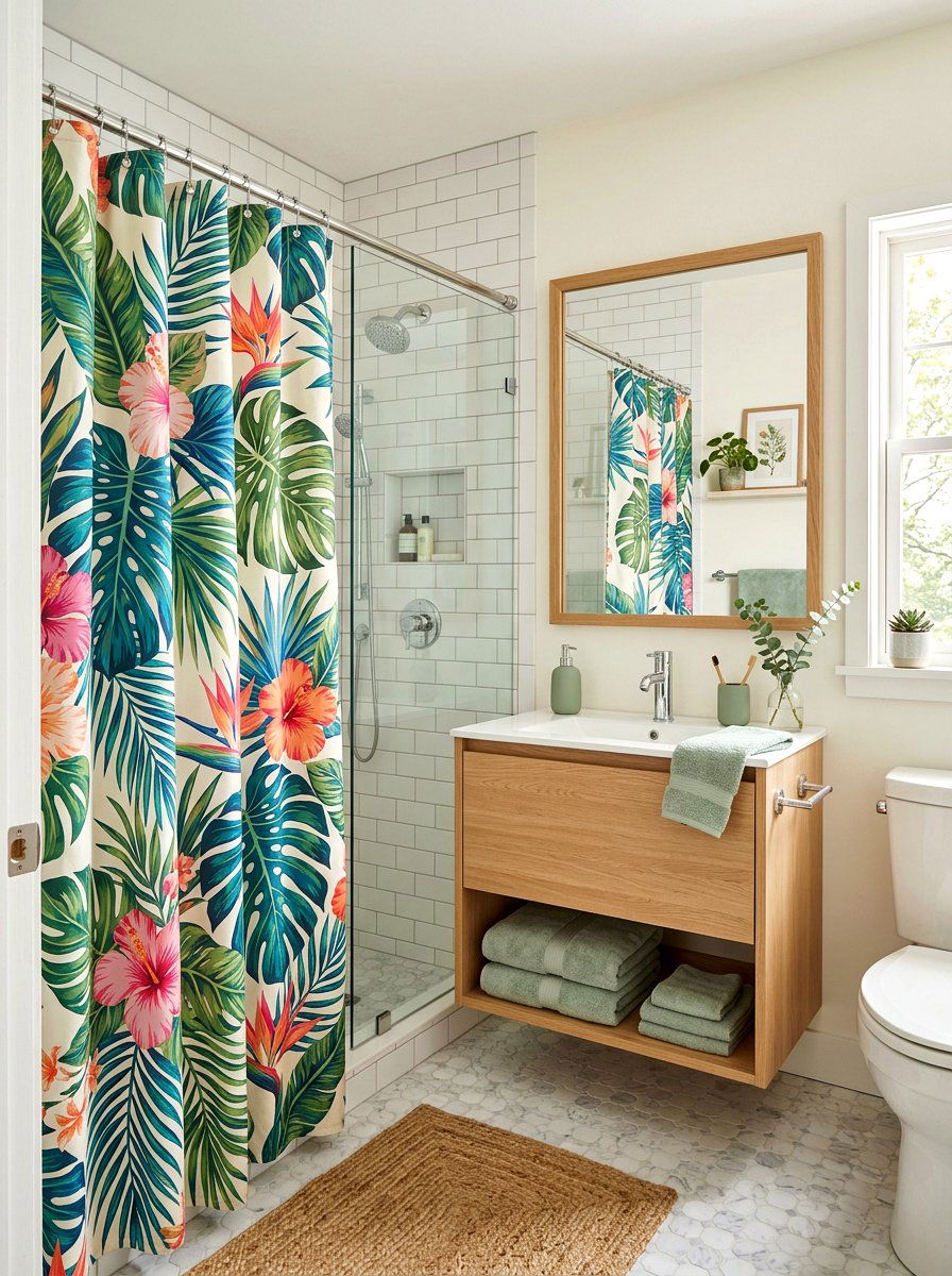 Floral Shower Curtain For Bathroom - 25 Spring Floral Print Decor Ideas