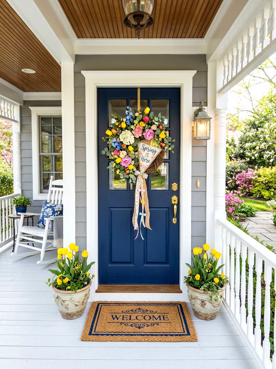 Floral Spring Kite Wreath - 25 Spring Kite Decor Ideas