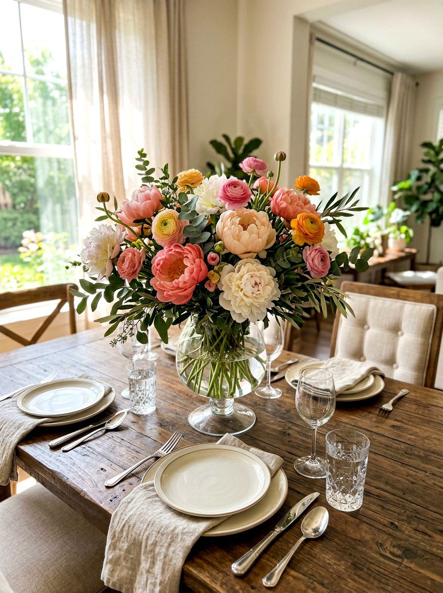 Floral Table Centerpiece - 25 Spring Dining Room Decor Ideas