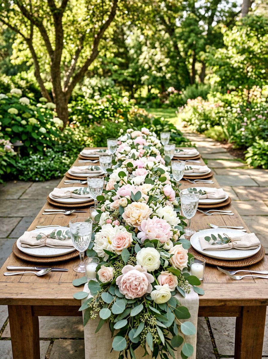 Floral Table Runner - 25 Spring Tea Party Decor Ideas