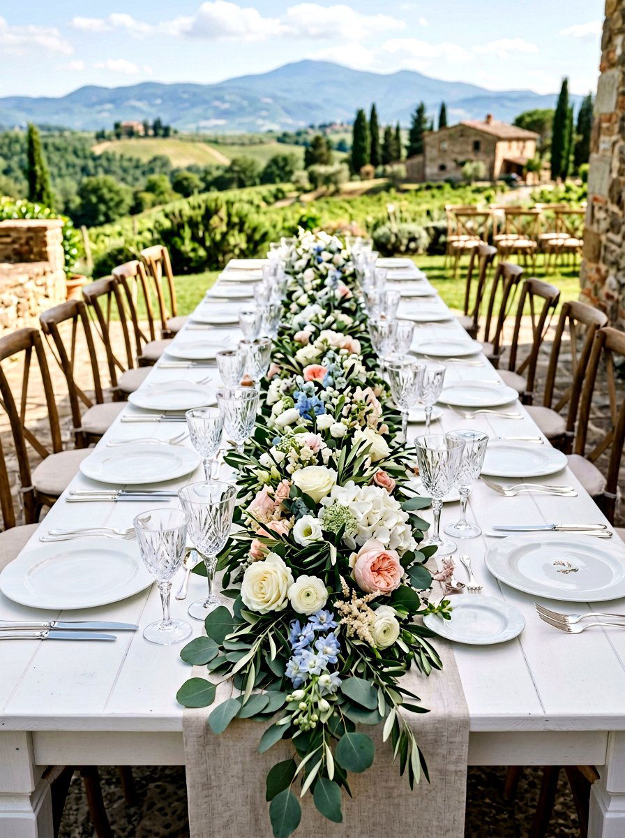 Floral Table Runner - 25 Spring Garden Party Ideas