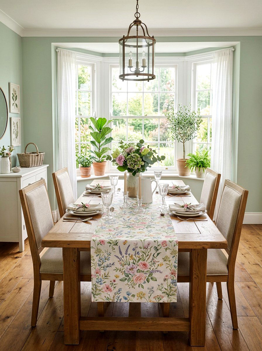 Floral Table Runner - 25 Spring Afternoon Tea Decor Ideas