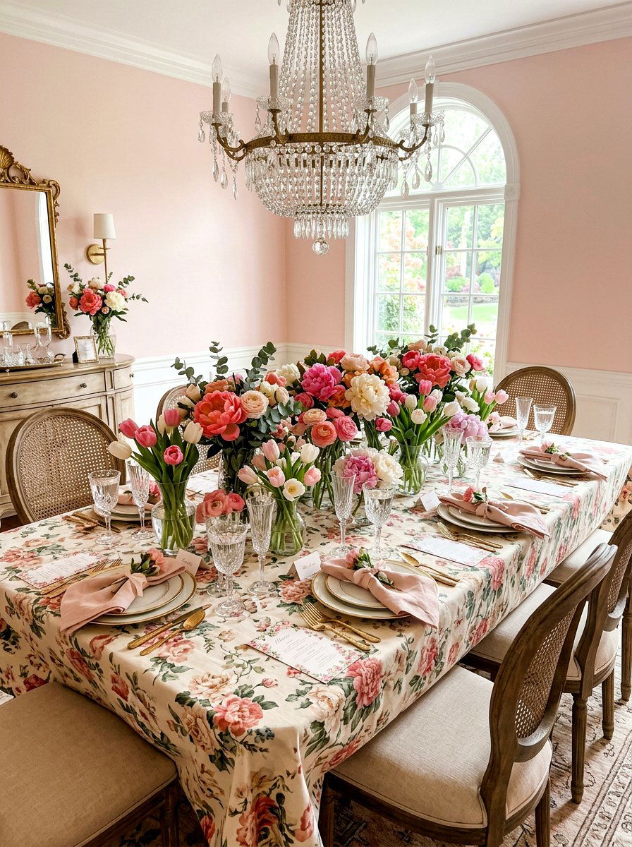 Floral Tablescape Brunch - 25 Spring Mother's Day Brunch Ideas