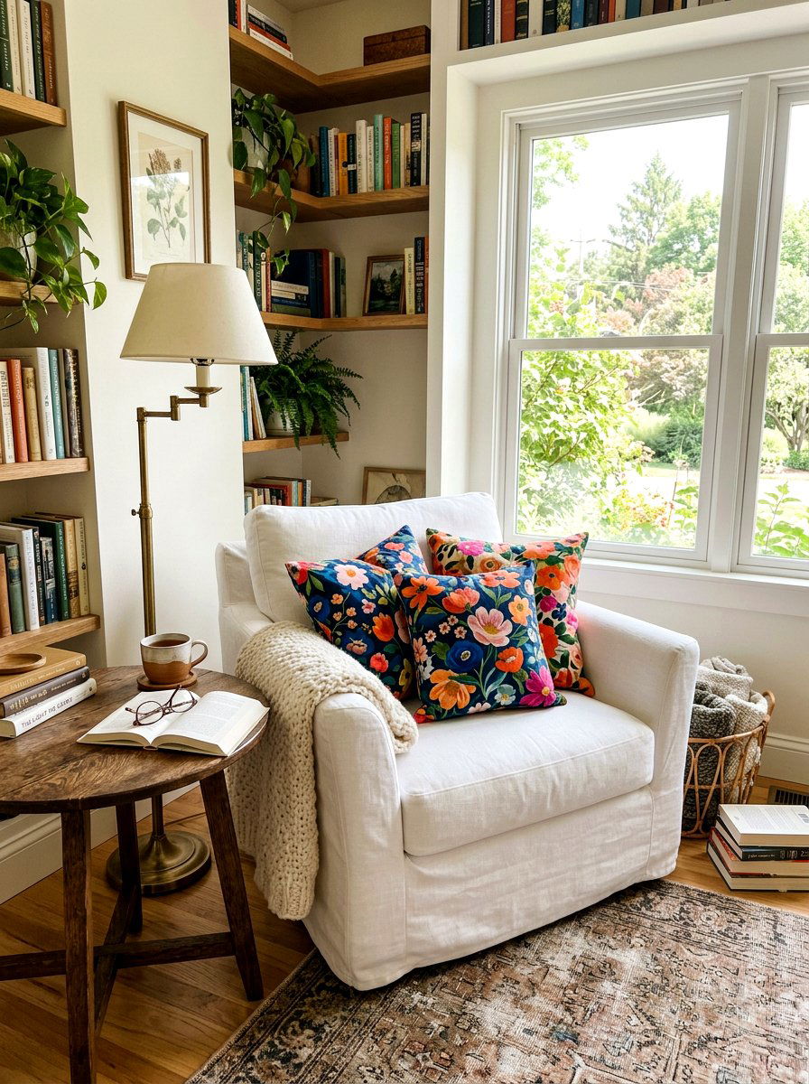 Floral Throw Pillows - 25 Spring Home Tour Ideas