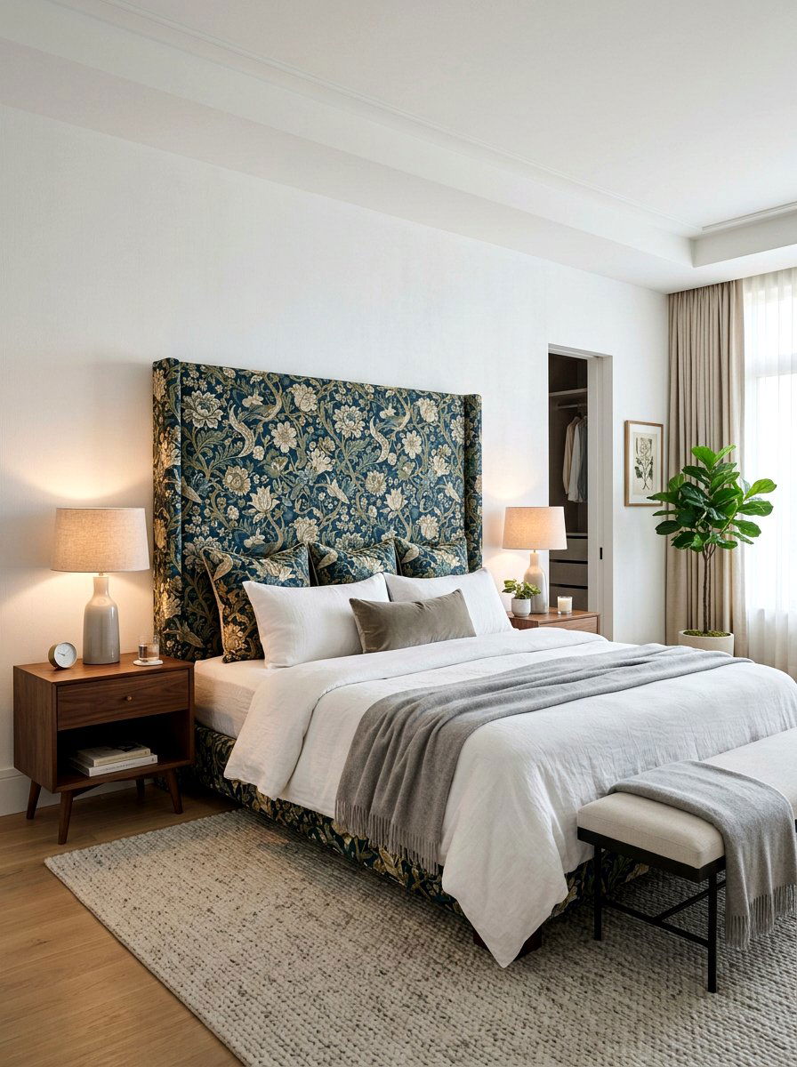 Floral Upholstered Headboard - 25 Spring Floral Print Decor Ideas