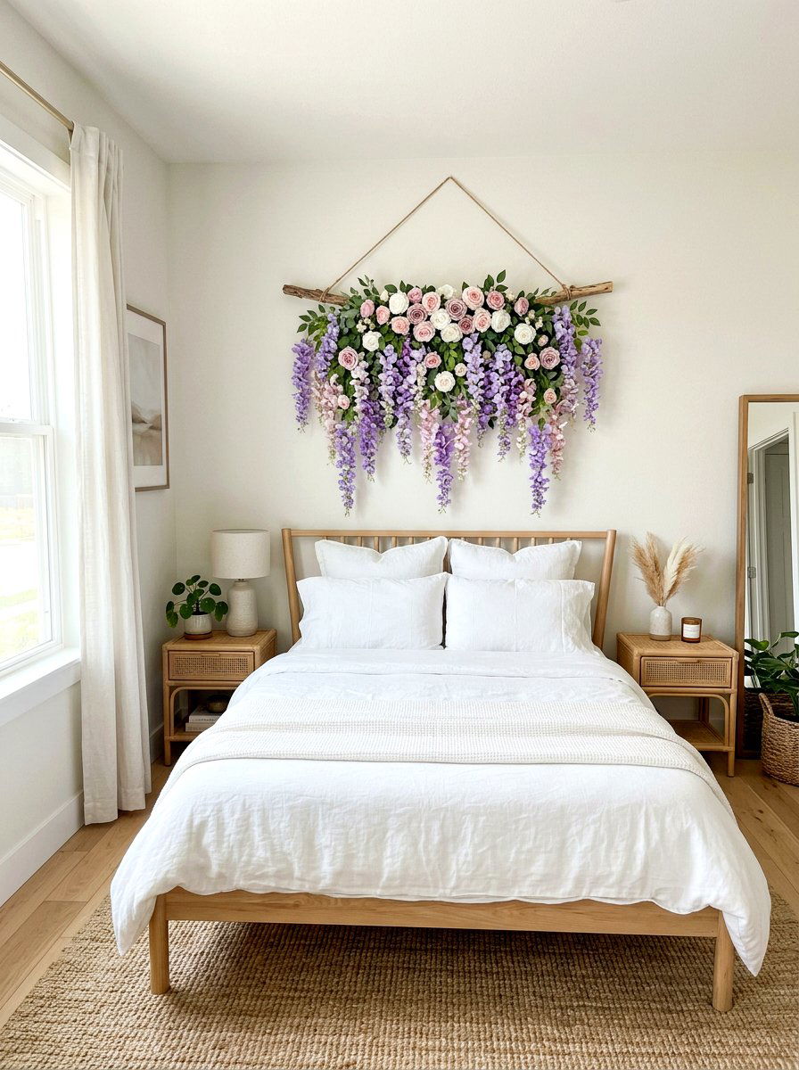 Floral Wall Hanging - 25 Spring DIY Decor Ideas