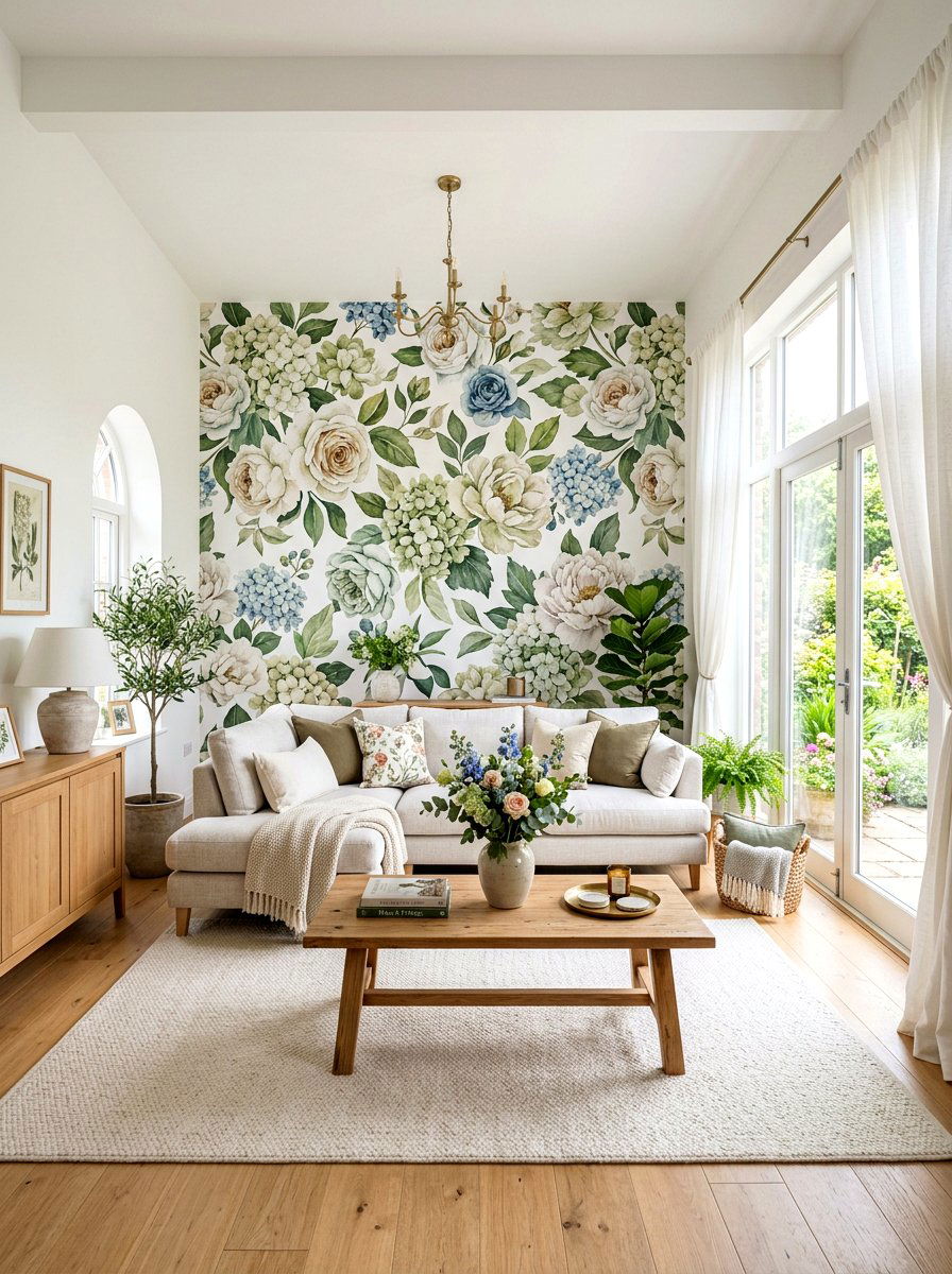 Floral Wallpaper - 25 Spring Accent Wall Ideas