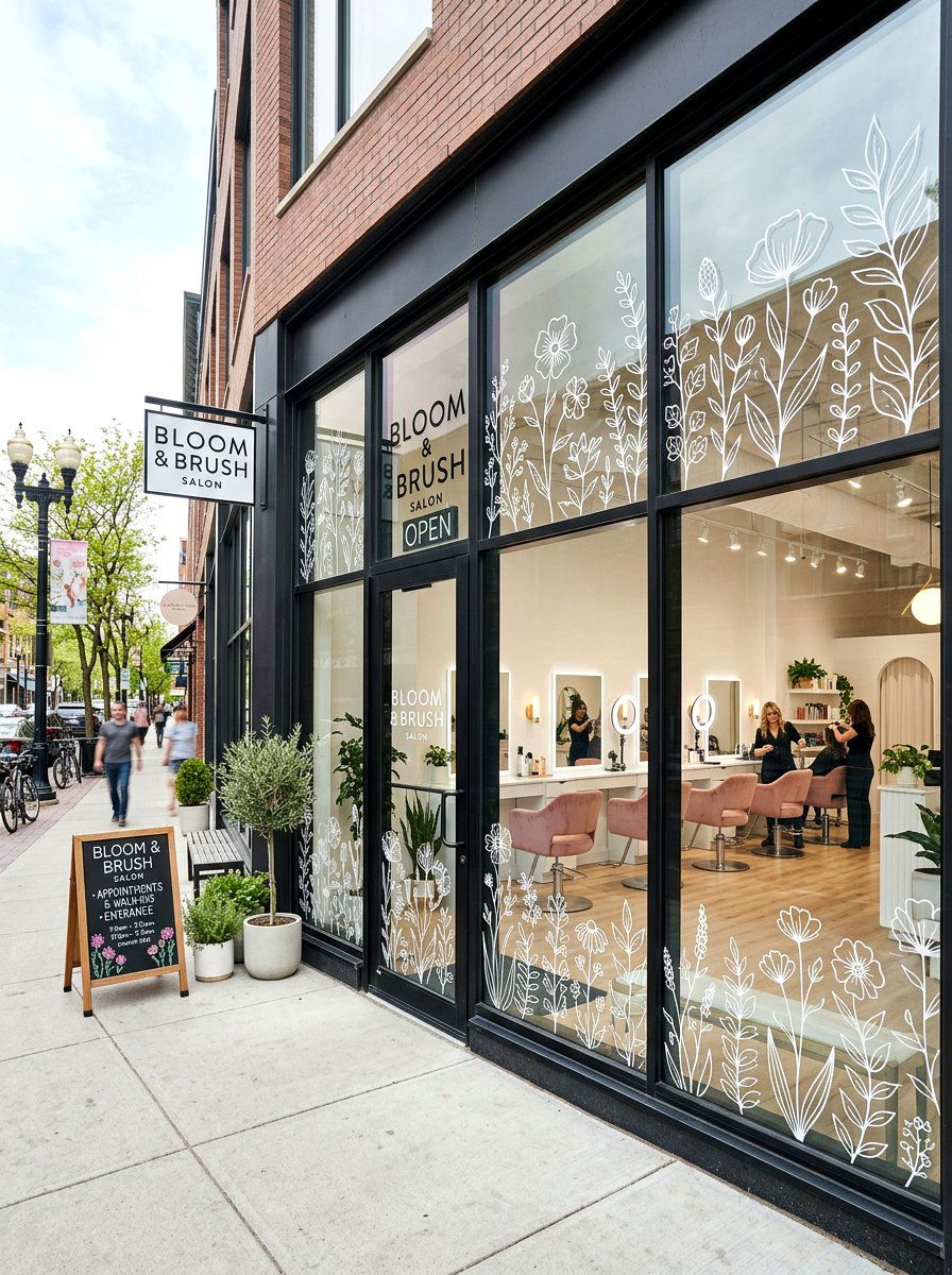 Floral Window Decals - 25 Spring Salon Decor Ideas