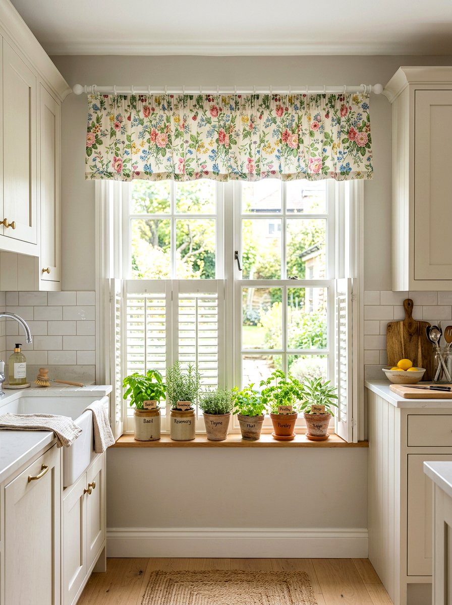 Floral Window Valance - 25 Spring Floral Print Decor Ideas