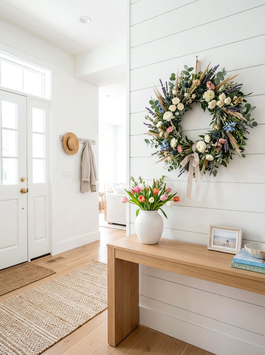 Floral Wreath For Wall - 25 Spring Wall Decor Ideas
