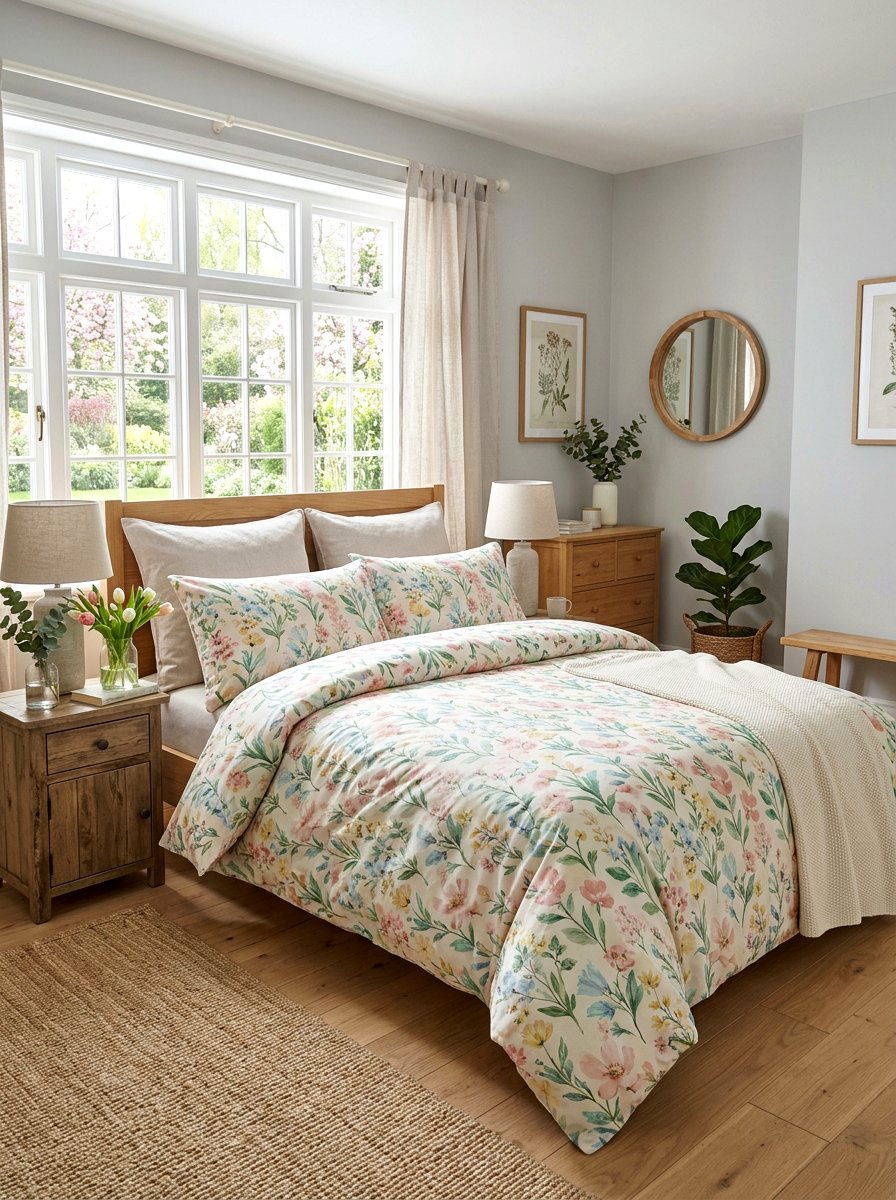 Floral bedding set - 25 Spring Bohemian Decor Ideas