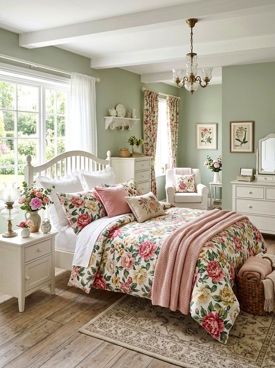 Floral bedding set - 25 Spring Master Bedroom Decor Ideas