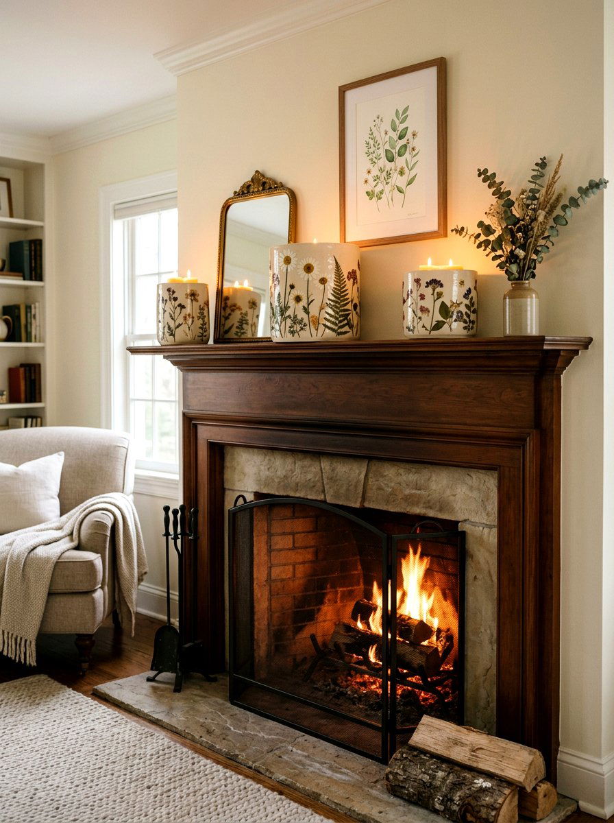 Floral candle holders - 25 Spring Decoupage Ideas