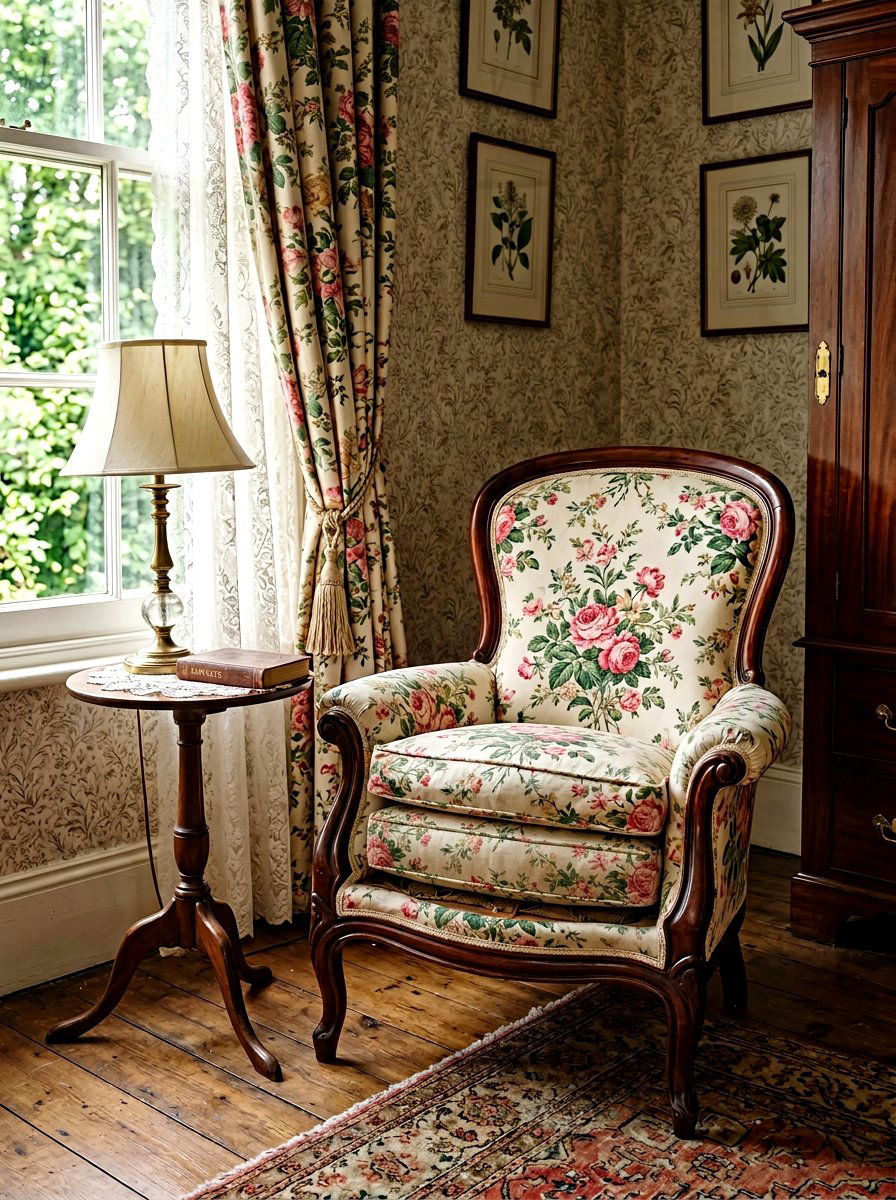 Floral chintz armchair spring - 25 Spring Victorian Decor Ideas