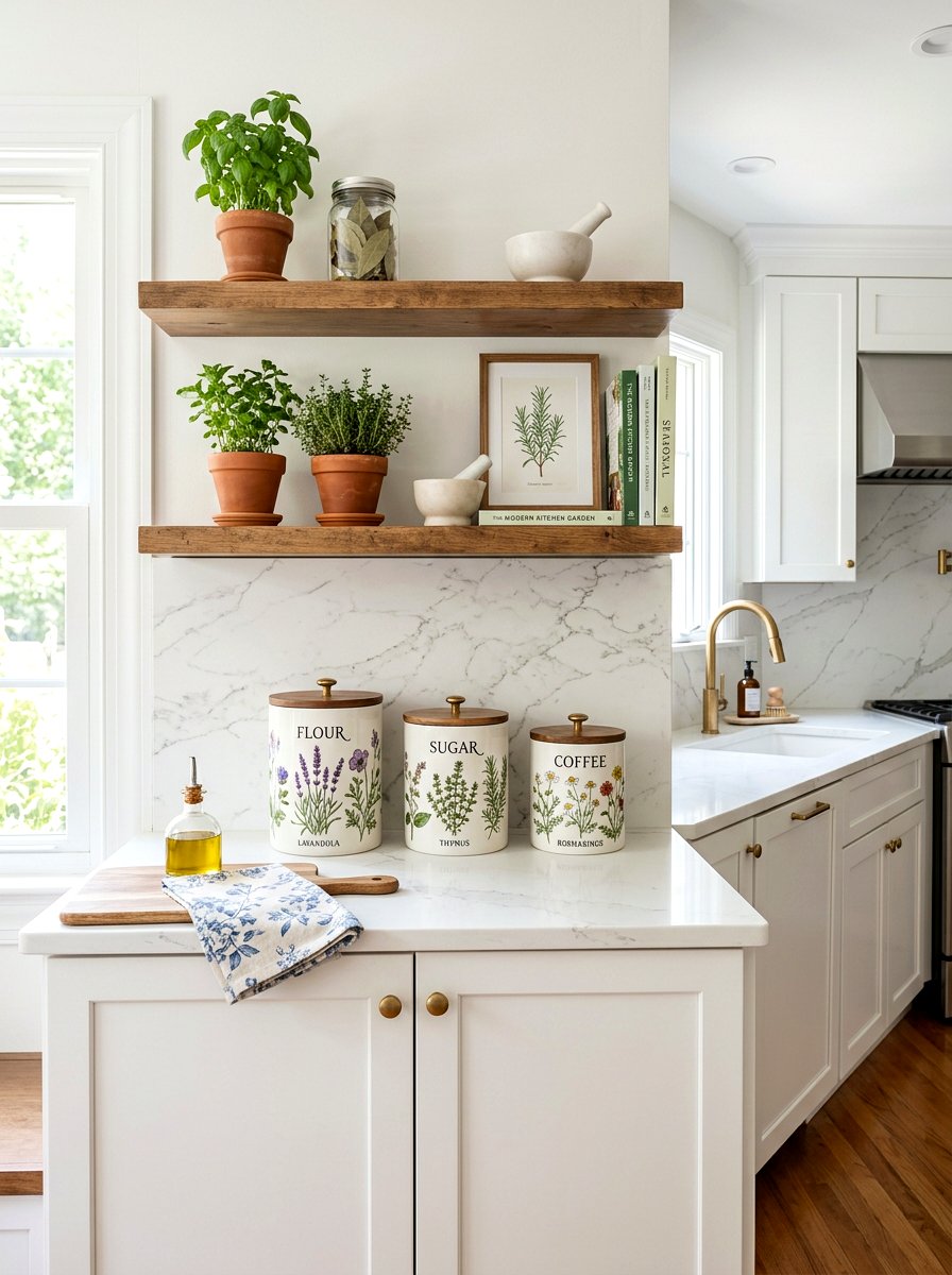 Floral kitchen canisters - 25 Spring Decoupage Ideas