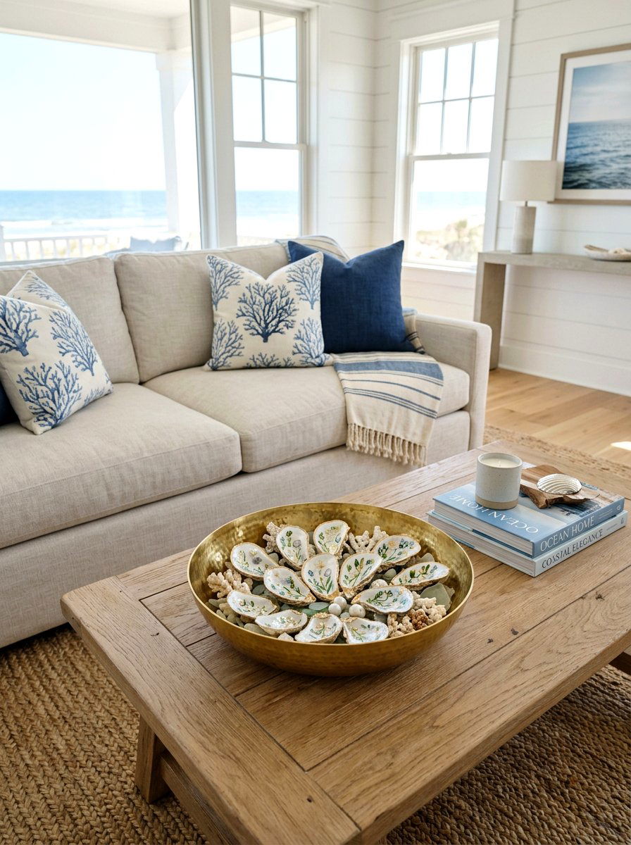 Floral oyster shells - 25 Spring Decoupage Ideas