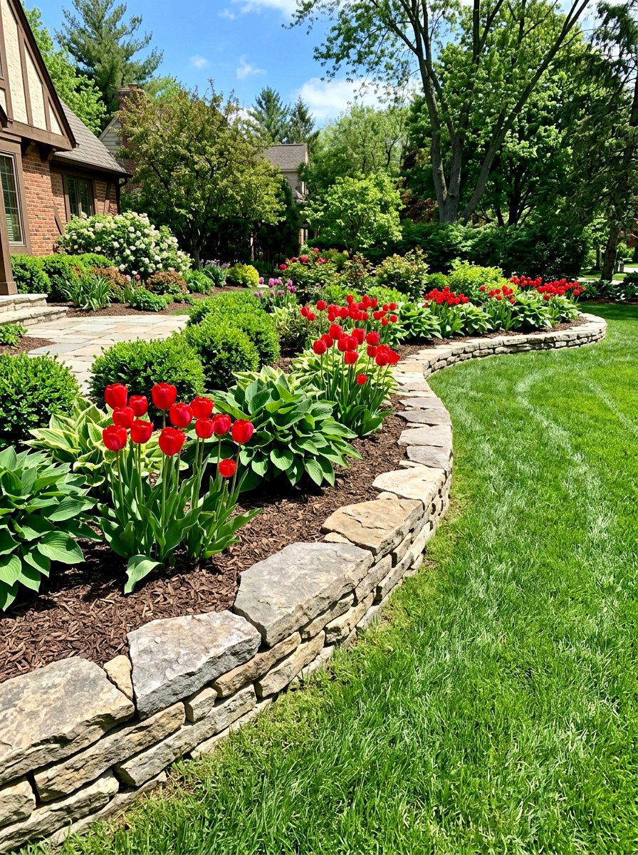 Flower Bed Edging - 25 Spring Yard Decor Ideas