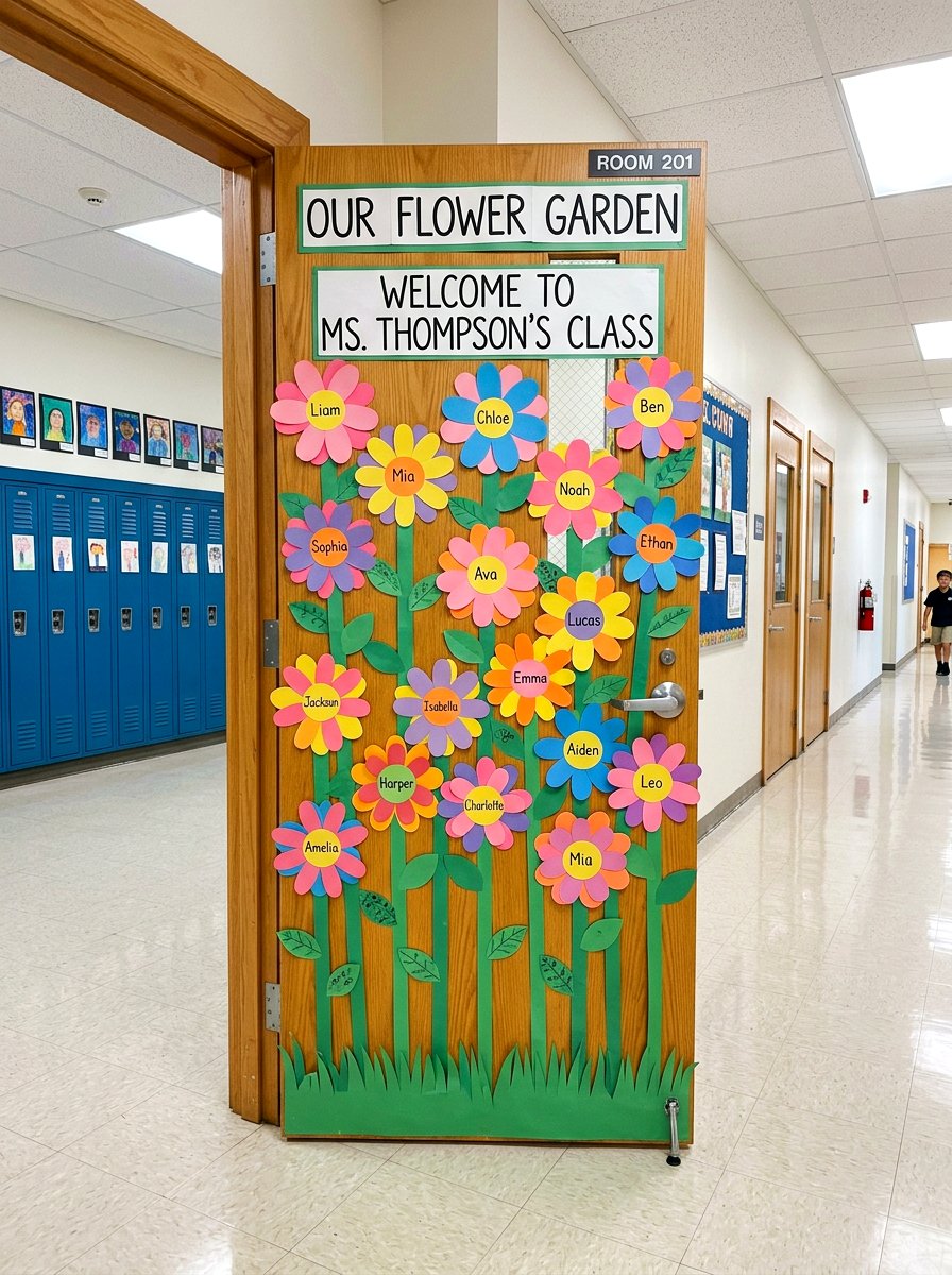 Flower Garden Classroom Door - 25 Spring Door Decoration Ideas for Classroom