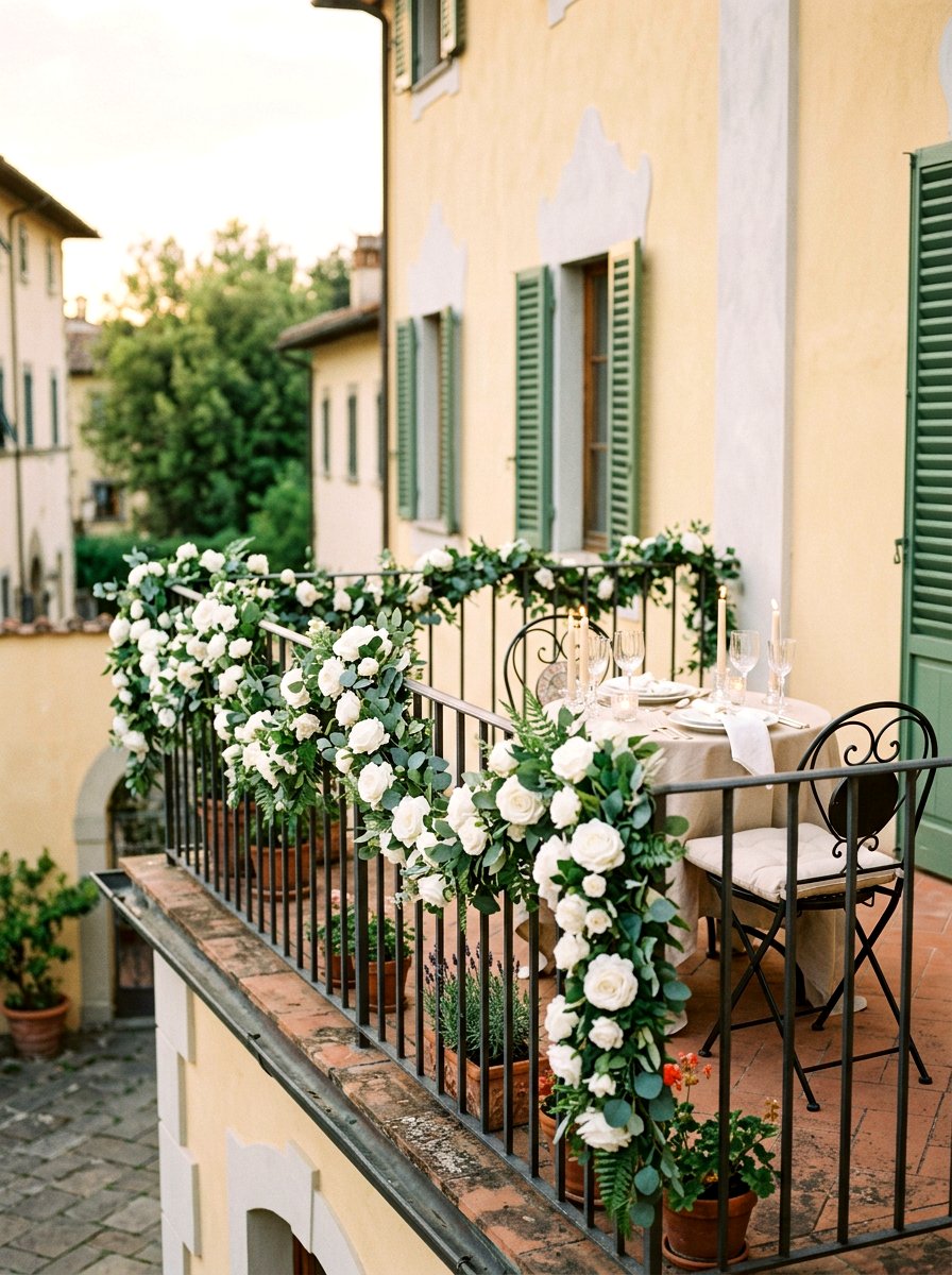 Flower Garland For Railing - 25 Spring Balcony Railing Decor Ideas