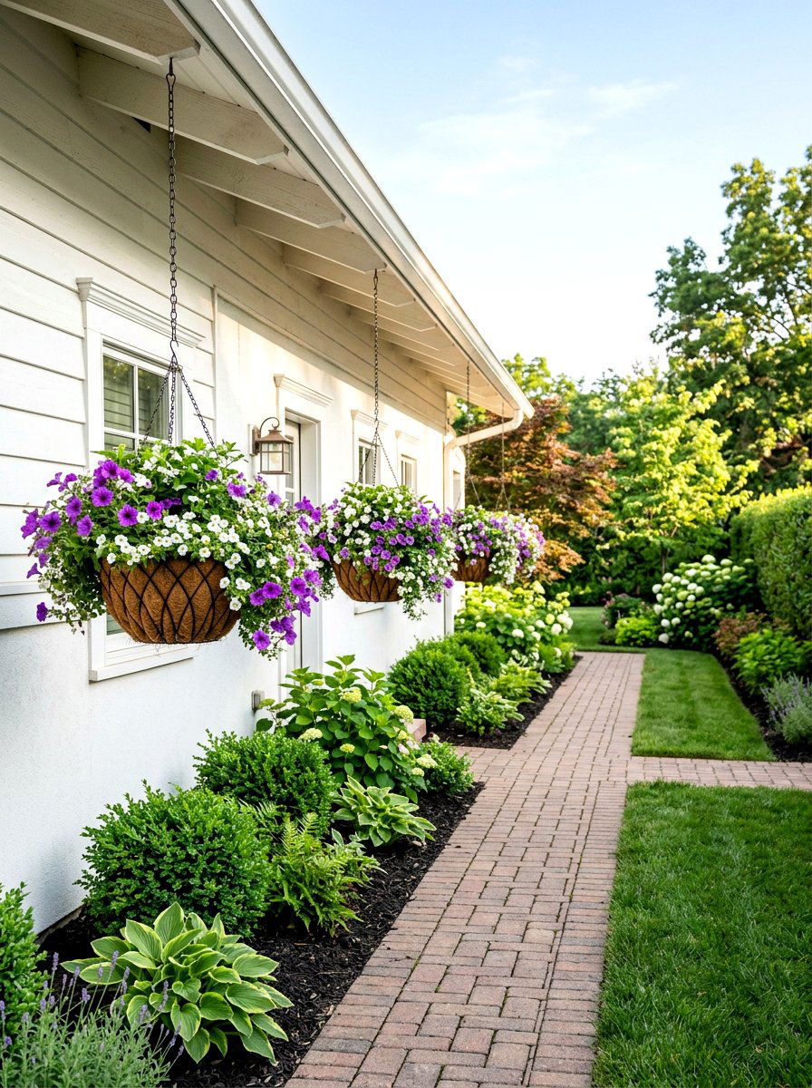 Flower Hanging Basket - 25 Spring Side Yard Decor Ideas