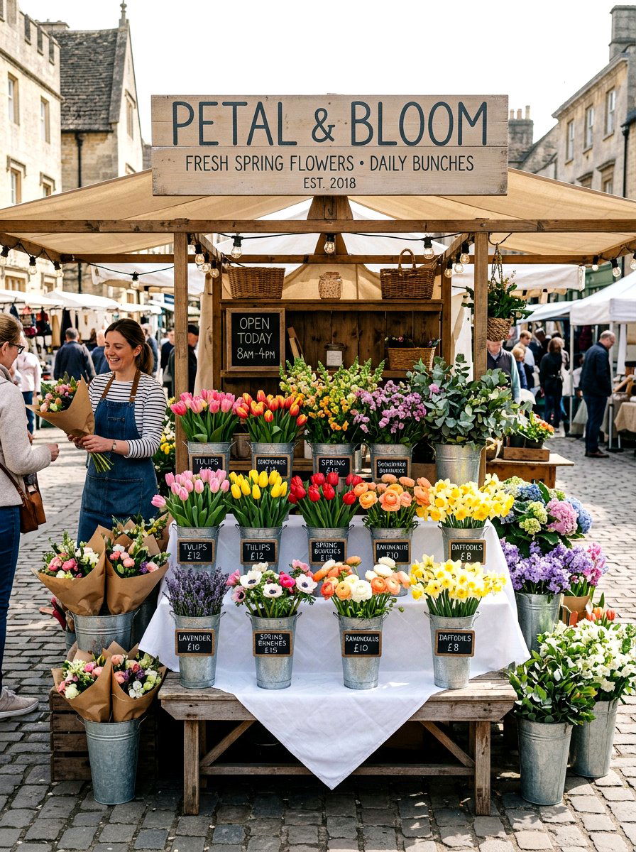 Flower Market Booth Setup - 25 Spring Flower Market Ideas