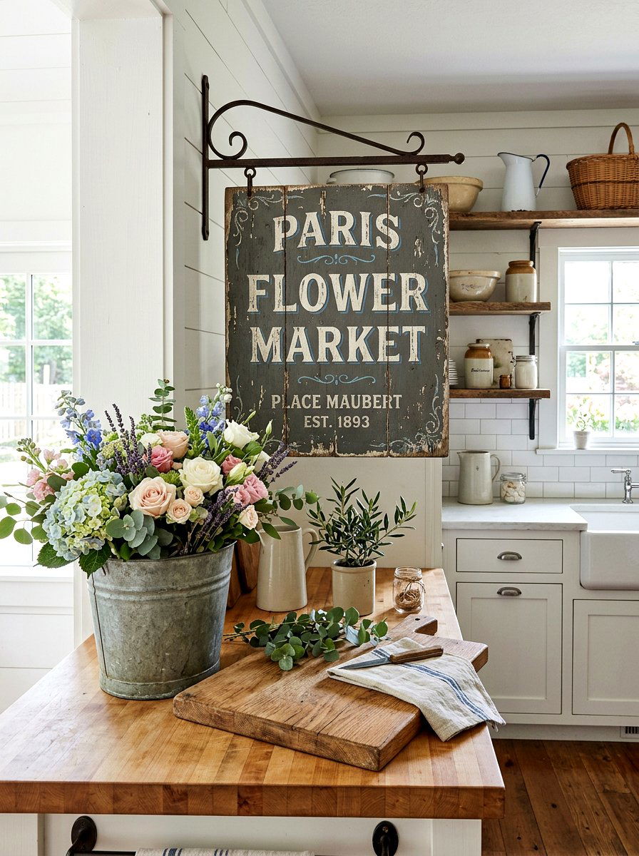 Flower Market Wooden Sign - 25 Spring Wooden Sign Ideas