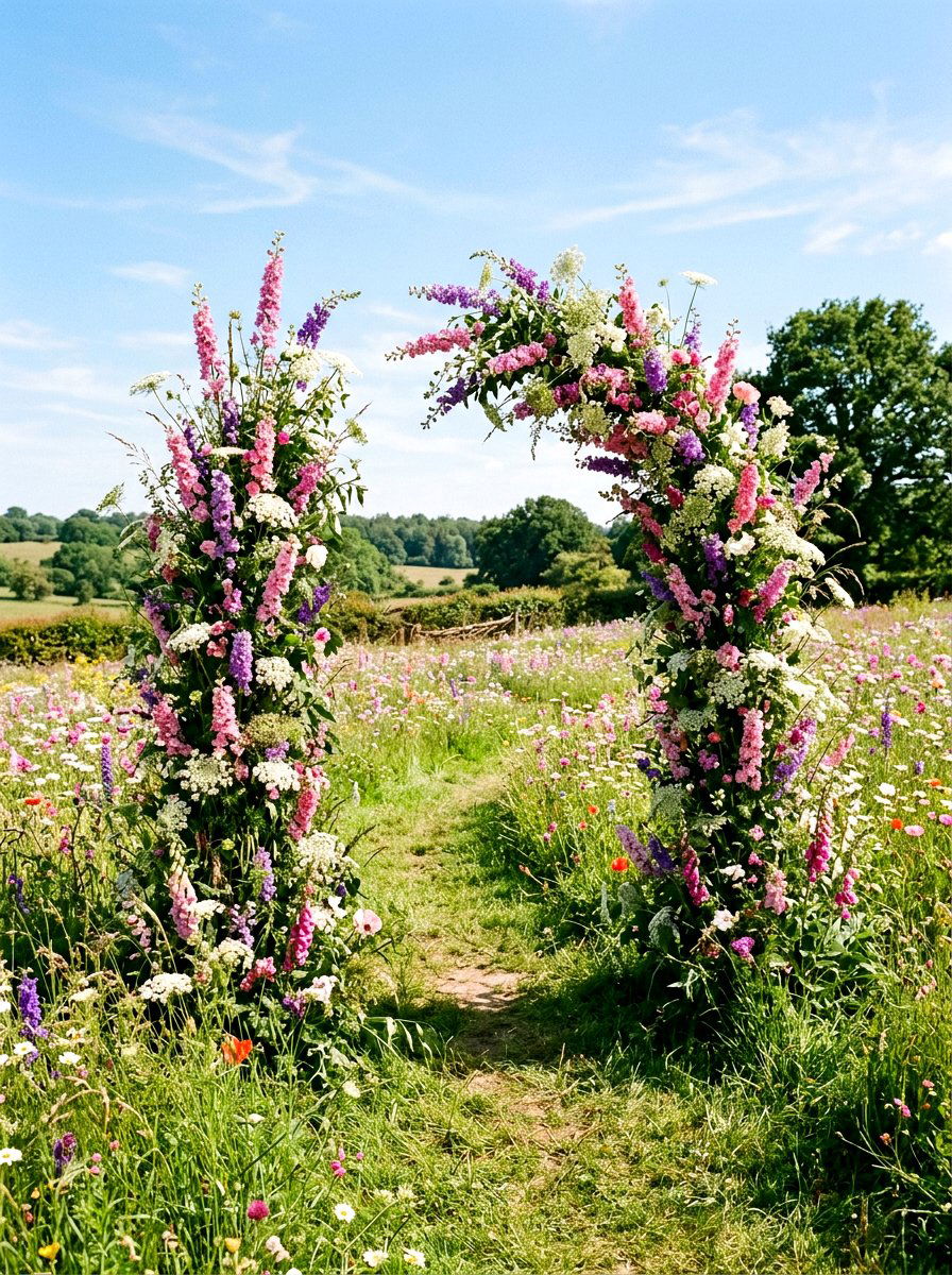 Flower Meadow Arch - 25 Spring Wedding Arch Ideas