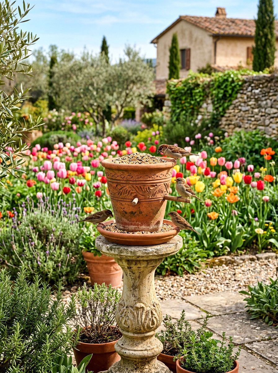 Flower Pot Bird Feeder - 25 Spring DIY Bird Feeder Ideas