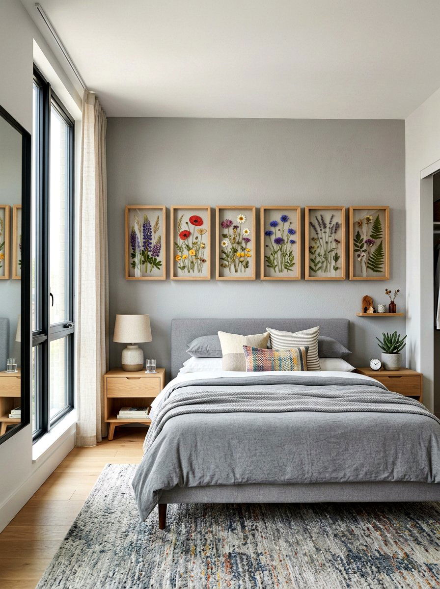 Flower Shadow Box - 25 Spring Headboard Decor Ideas