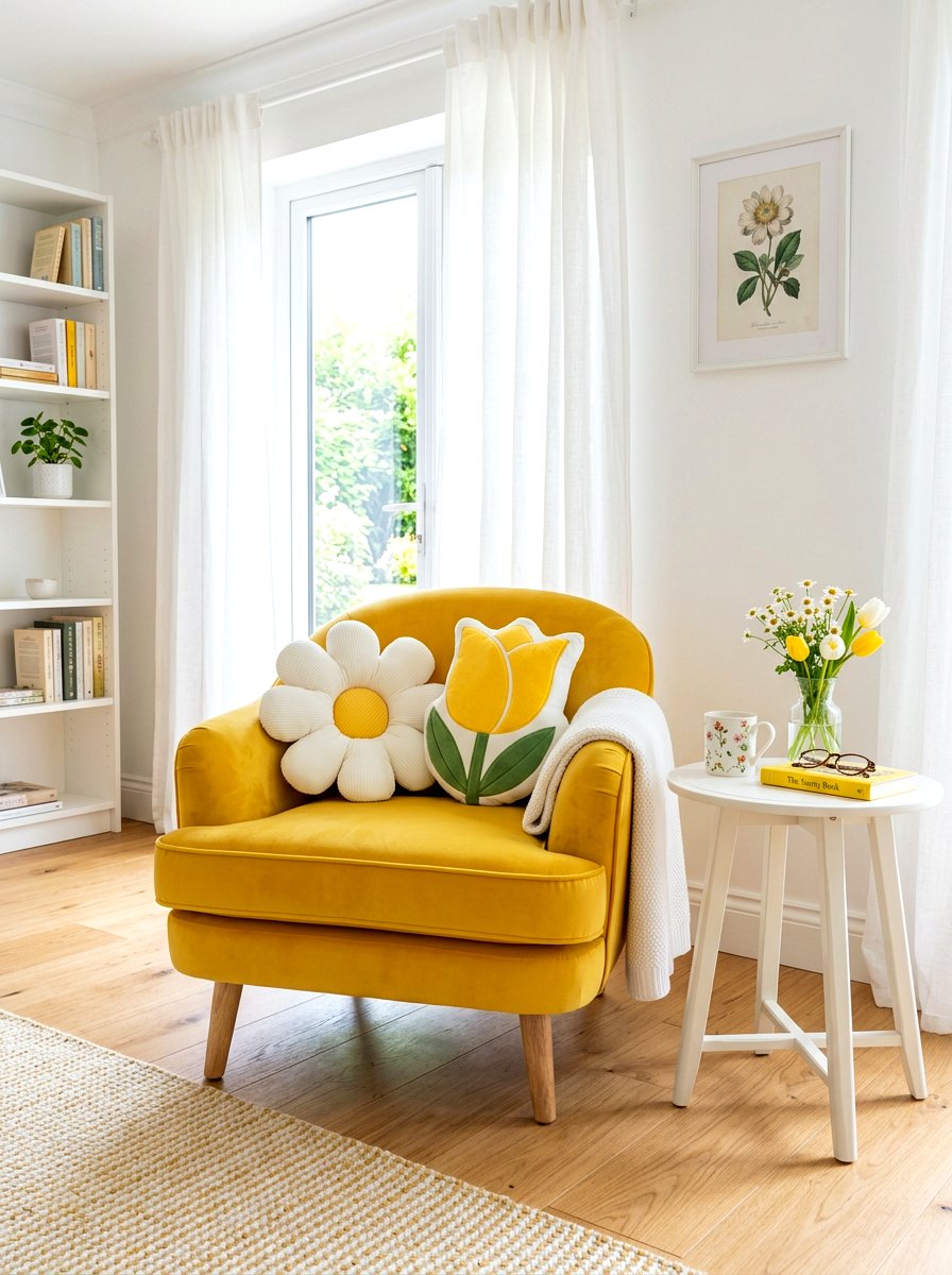 Flower Shaped Pillows - 25 Spring Toddler Room Decor Ideas